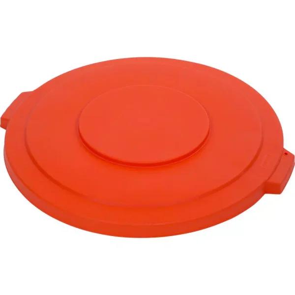 Carlisle Bronco 32 Gal. Round Trash Can Lid, Orange (4-Pack)