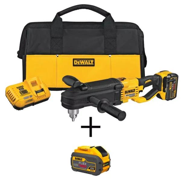 DEWALT DCD470 60V MAX FLEXVOLT Cordless 1/2 in. Stud & Joist Drill with E-Clutch & (2) 9.0 Ah Batteries