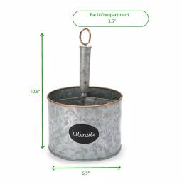 MIND READER Silver Metal 4 Section Utensil Caddy & Cutlery Holder thumbnail 7