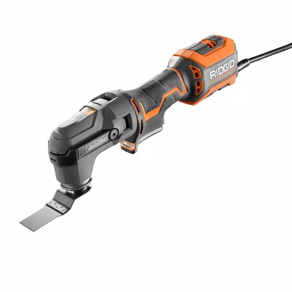 RIDGID 4 Amp Corded JobMax Multi-Tool Kit with 14-Piece Oscillating Blade Accessory Set