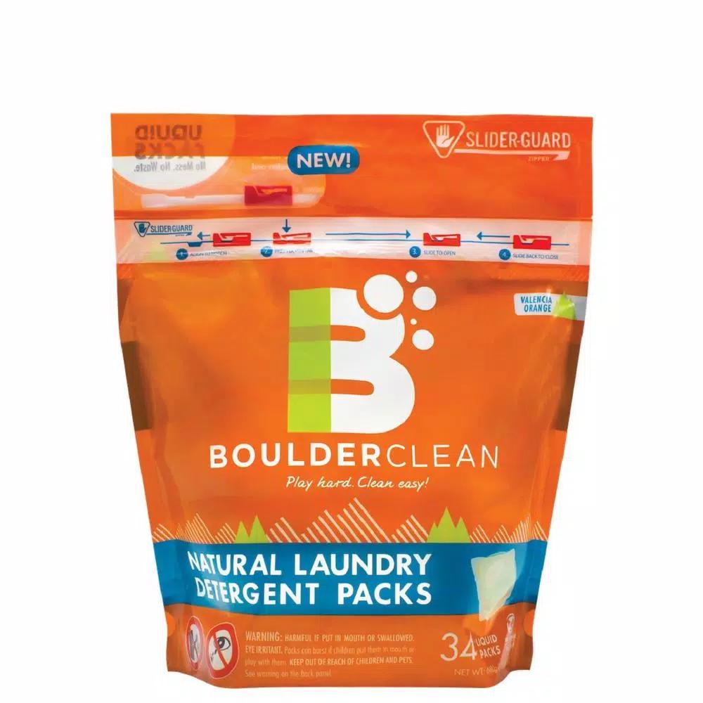 BOULDER CLEAN Clean Natural Laundry Detergent Pods, Valencia Orange, 34-Count