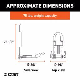 CURT Aluminum Kayak Roof Rack Carrier, 75 lb Capacity, Universal Fit thumbnail 6