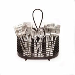 Gourmet Basics by Mikasa Mikasa Gourmet Basics 10 in. Wrought Iron Rope Napkin and Flatware Caddy thumbnail 2
