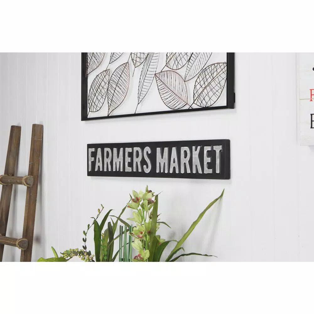 Cheungs Farmers Market Metal Wall Decor - Rustic Farmhouse Style Handcrafted Steel Sign