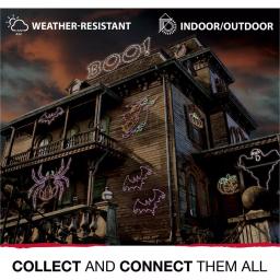 Haunted Hill Farm Flying Bats LED Halloween Window Lights, Set of 2 thumbnail 5