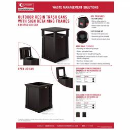 Suncast Commercial 35 Gal. Java Outdoor Trash Can with Attached Lid thumbnail 6
