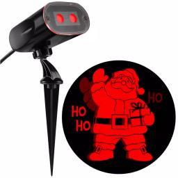 LightShow Red Santa Projection Strobing Holiday Light Stake with LED Projector thumbnail 1