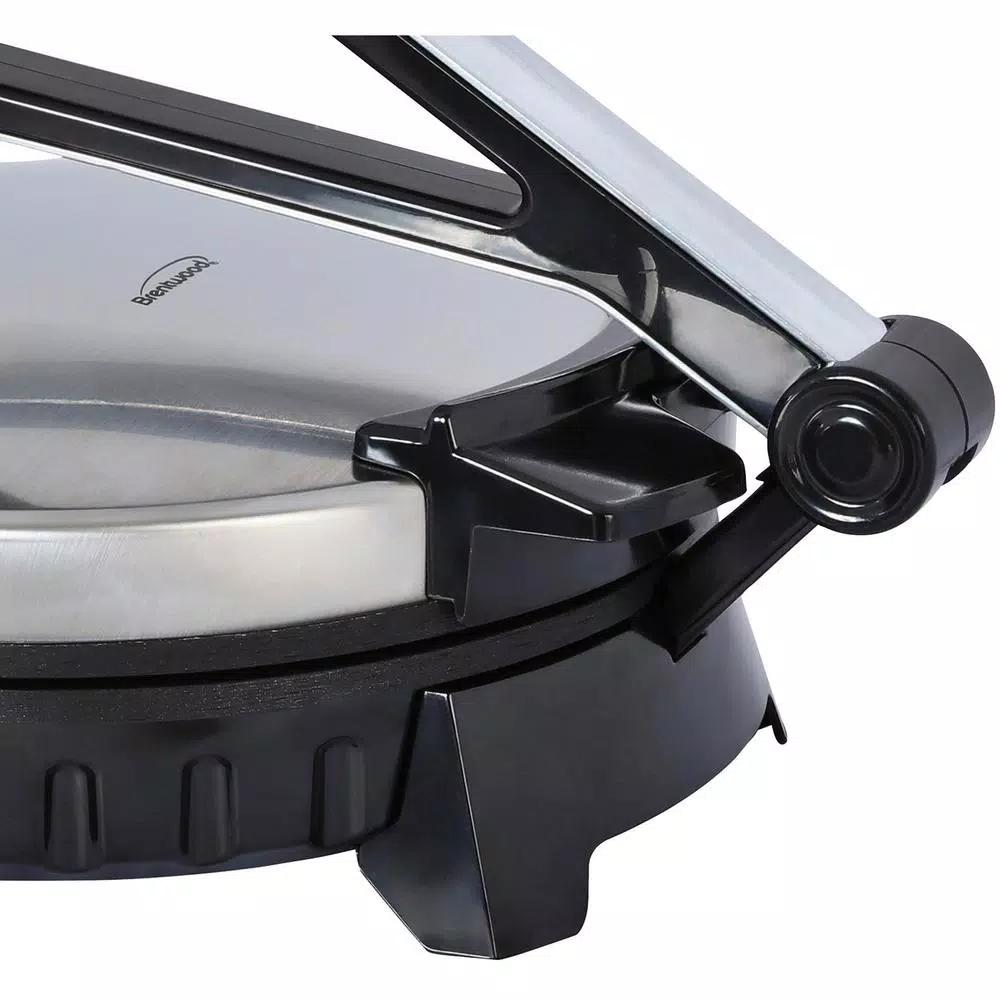 Brentwood Appliances TS-128 10 in. Nonstick Electric Tortilla Maker, Stainless Steel