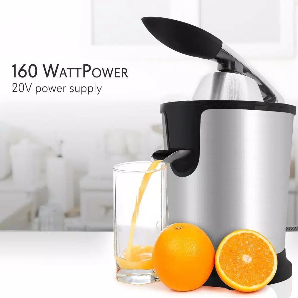 NutriChef Electric Citrus Juicer - Stainless Steel Manual Press Orange Squeezer