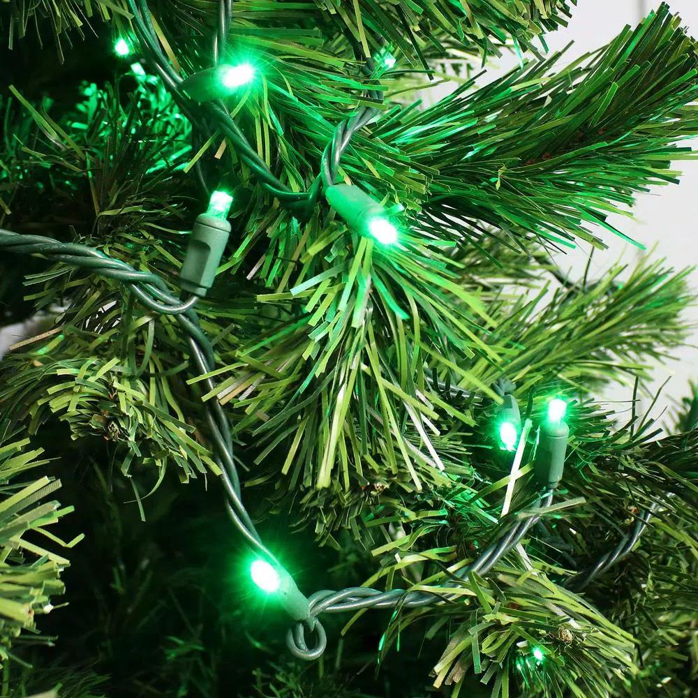 Sunnydaze Decor 22 ft. Green LED Angle String Lights, 70-Count Multi-Seasonal Novelty Bulbs