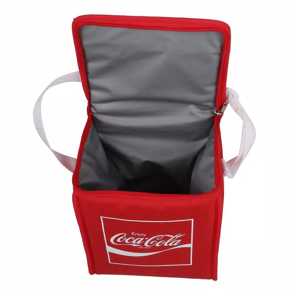 Unbranded Coca-Cola 4 Qt. Soft Sided Insulated Cooler Lunch Bag - Red