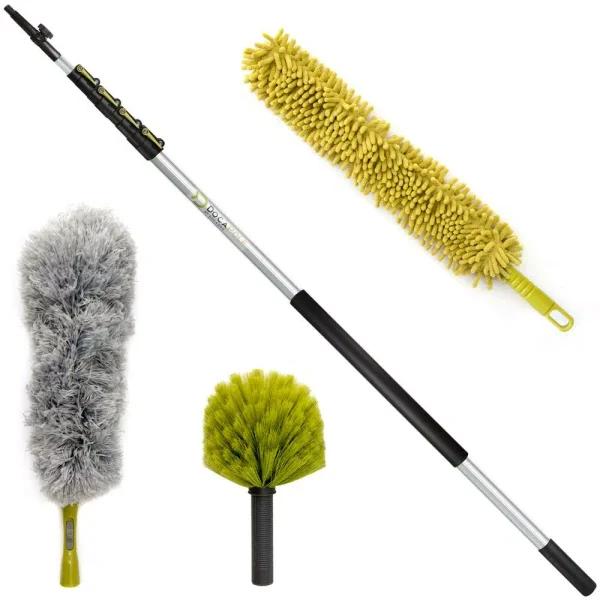 DocaPole High Reach Duster Kit with 7 ft. to 30 ft. Extension Pole, Cobweb Duster, and Ceiling Fan Duster