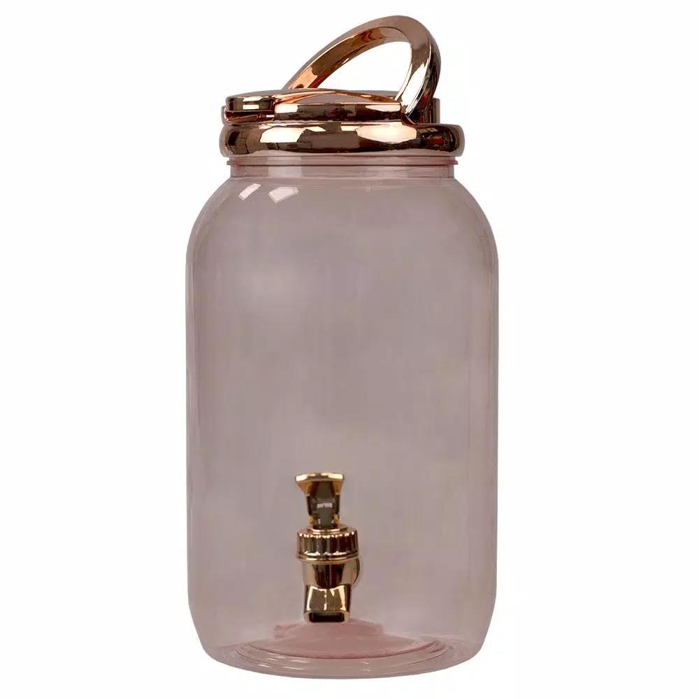 Unbranded 1 Gal. Plastic Beverage Dispenser with Spigot - Gold Beverage Serveware