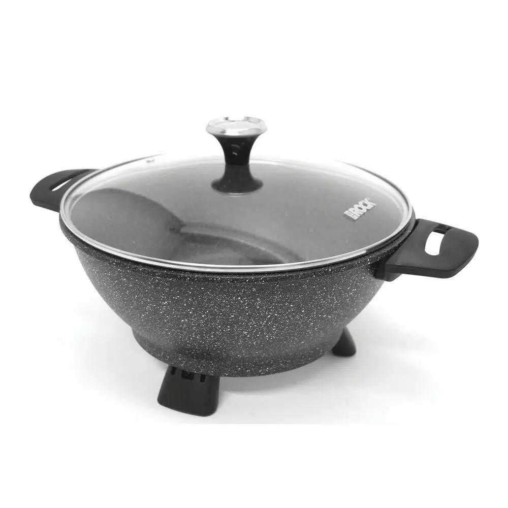 Starfrit The Rock Electric Multi-Pot Wok with Nonstick Cast-Aluminum Body and Bakelite Handles