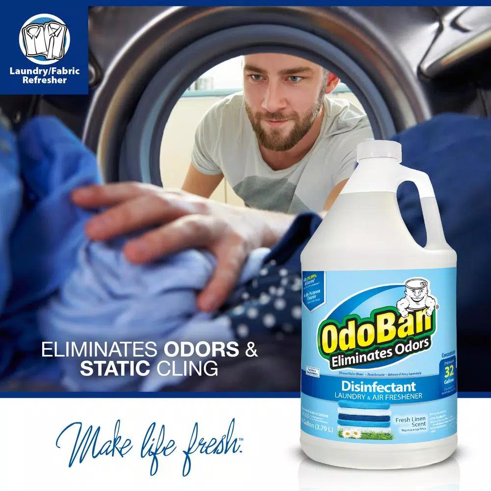 OdoBan Fresh Linen Disinfectant, Laundry & Air Freshener, 1 Gallon Multi-Purpose Concentrate