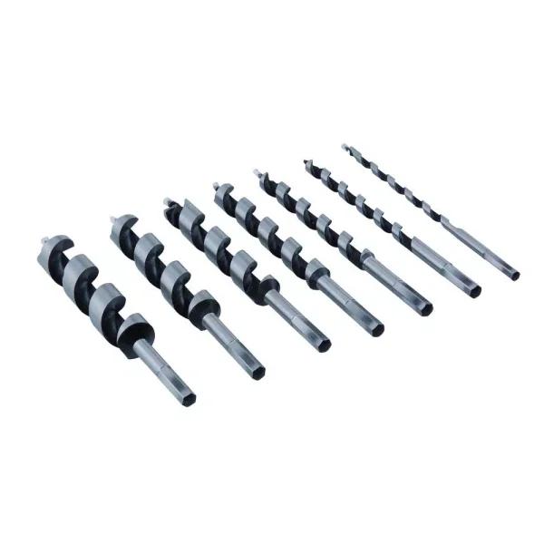 Professional Woodworker 7-Piece Heat Treated Carbon Steel Auger Bit Set for Hard and Soft Wood