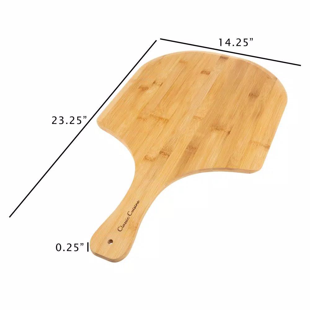 Classic Cuisine Bamboo Pizza Peel - Wooden Pizza Paddle & Serving Board