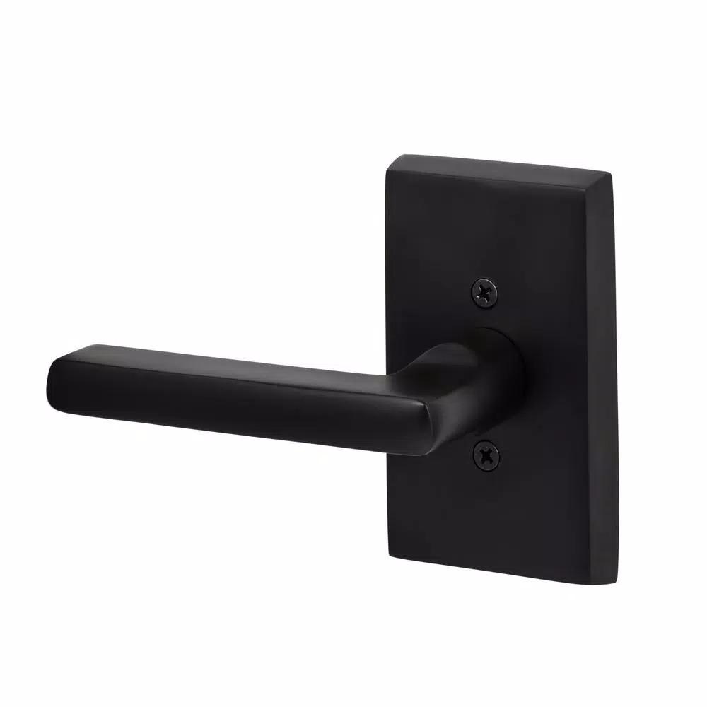 Sure-Loc Hardware Logan Flat Black Passage Lever, Rustic Interior Door Hardware