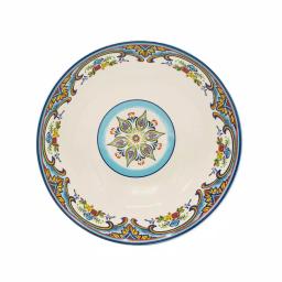 Euro Ceramica Zanzibar Bohemian Earthenware Serving Bowl, Multicolor, 120oz thumbnail 1