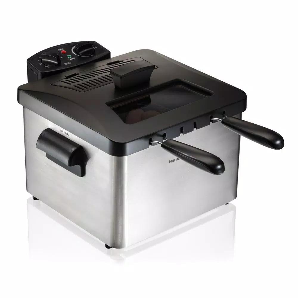 Hamilton Beach 3 Qt. Stainless Steel Professional-Style Deep Fryer with Double Baskets
