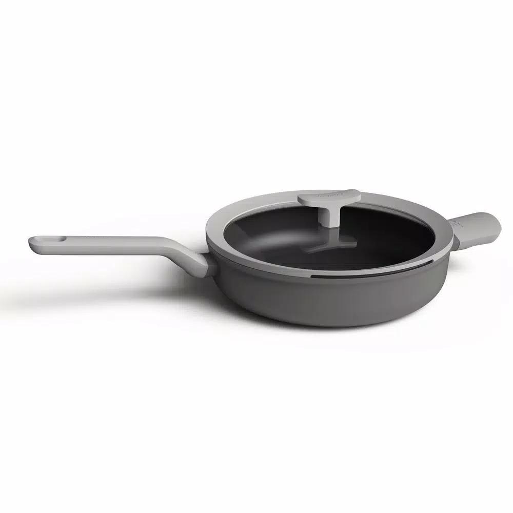 BergHOFF Leo 3.1 qt. Aluminum Nonstick Saute Pan with Glass Lid, Grey