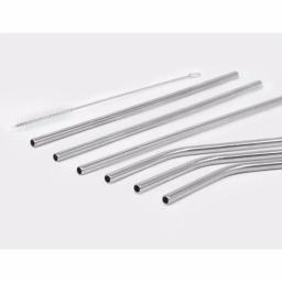 ExcelSteel 14-Piece Stainless Steel Reusable Straw Set with Cleaning Brushes thumbnail 2