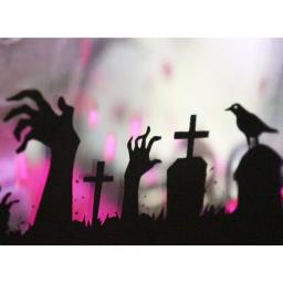 Haunted Hill Farm 71 in. Black Animated Skull Lamp Post with Spooky Music thumbnail 6