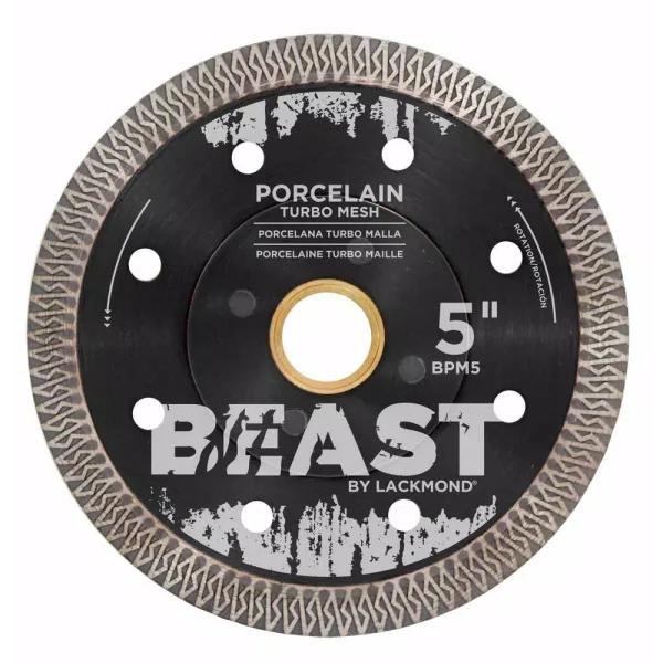 Beast Pro Turbo 5 in. Meshed Porcelain Diamond Blade for Wet/Dry Cutting
