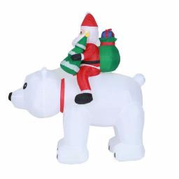 Luxen Home 6 ft. Santa and Polar Bear Inflatable Holiday Yard Decor with LED Lights thumbnail 9