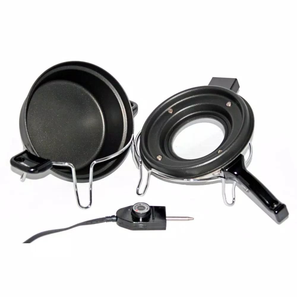 Total Chef Csech 3 Qt. Black Electric Pressure Cooker with Non-Stick Pot and Variable Temperature Control