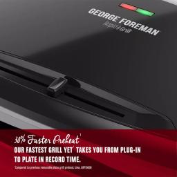 George Foreman Rapid Grill 80 sq. in. Electric Indoor Grill and Panini Press, Black thumbnail 5