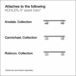 KOHLER Matte Black Toilet Tissue Holder Accessory for Carmichael, Arsdale, and Rubicon Grab Bars thumbnail 3