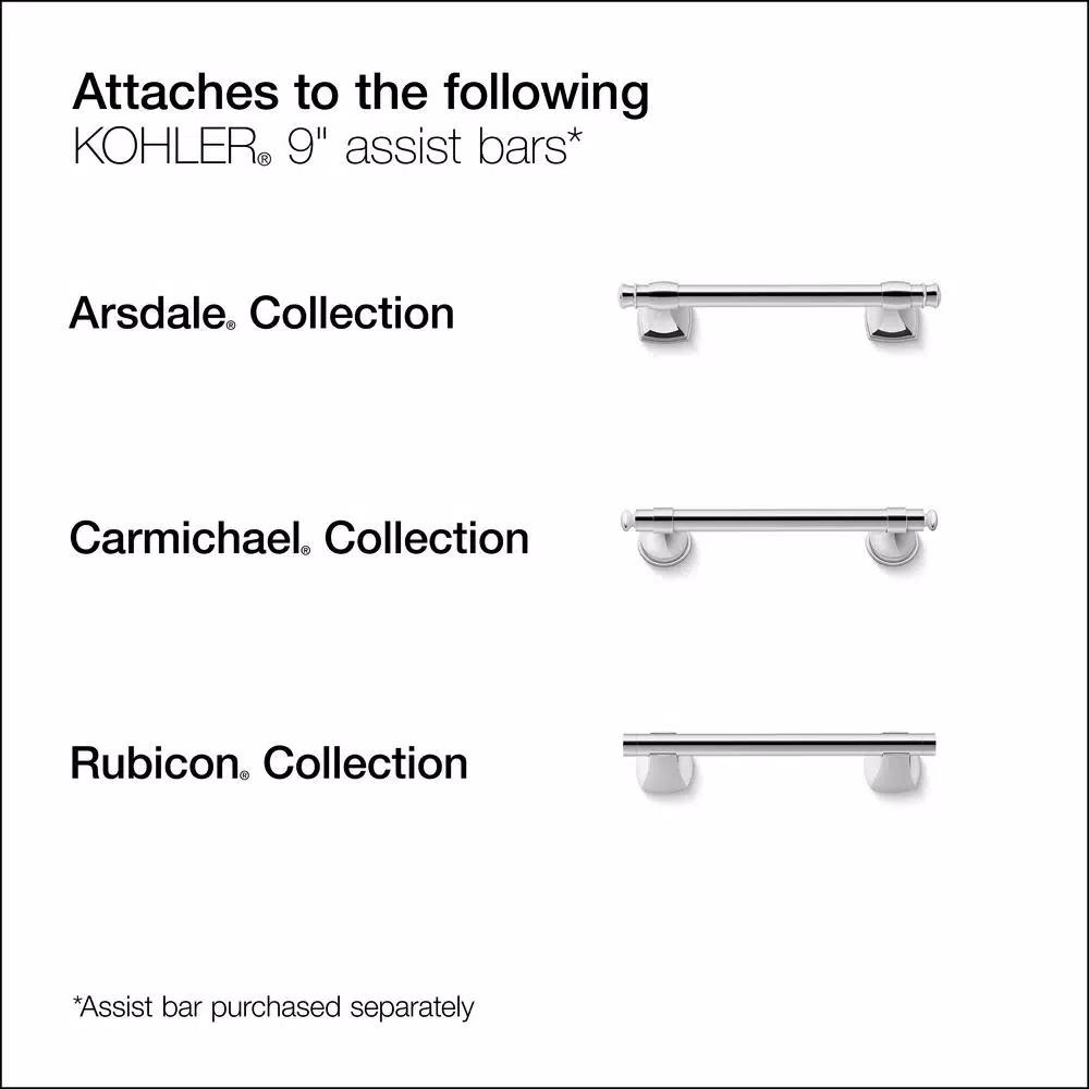 KOHLER Matte Black Toilet Tissue Holder Accessory for Carmichael, Arsdale, and Rubicon Grab Bars