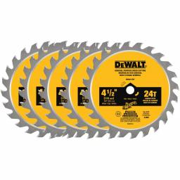 DEWALT Atomic 4-1/2 in. 24-Tooth Carbide Circular Saw Blade (5-Pack) thumbnail 1