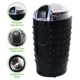 Ovente 150W Electric Coffee Grinder, Stainless Steel Blades, 2.5 oz Capacity, Black thumbnail 3