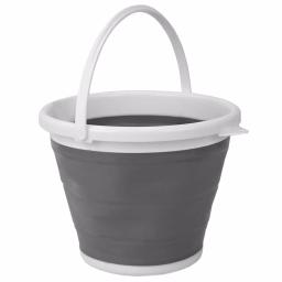 Unbranded 2.6 Gal. Grey Collapsible Plastic & Silicone Bucket, 10L Capacity thumbnail 1