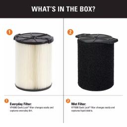 RIDGID Replacement Filter Set: VF4000 Pleated Paper & VF7000 Foam Filter for 5 Gal. or Larger Wet/Dry Vacuums thumbnail 2