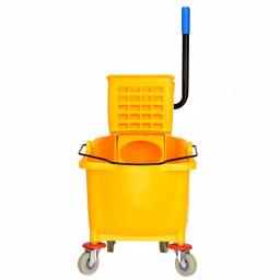 Alpine Industries 36 Qt. Yellow PVC Mop Bucket with Side Wringer thumbnail 4