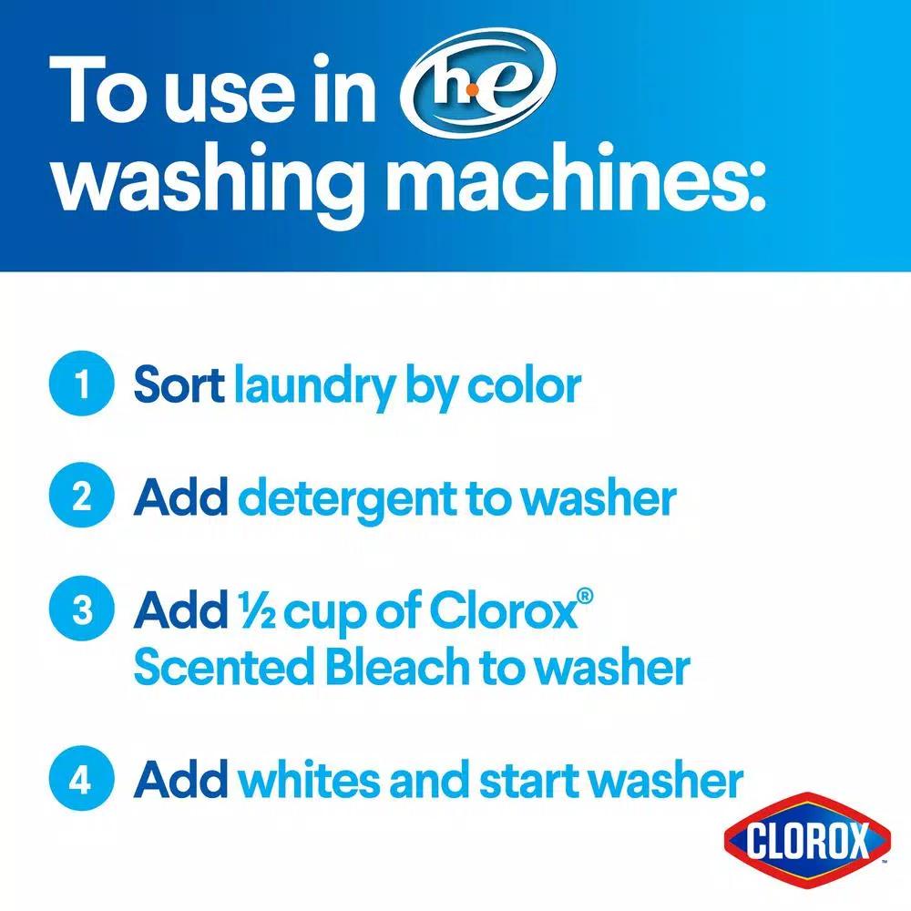 Clorox Splash-Less Bleach Liquid, Fresh Meadow Scent, 116 oz