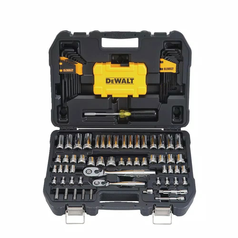 DEWALT 108-Piece 1/4 in. and 3/8 in. Drive Polished Chrome Mechanics Tool Set