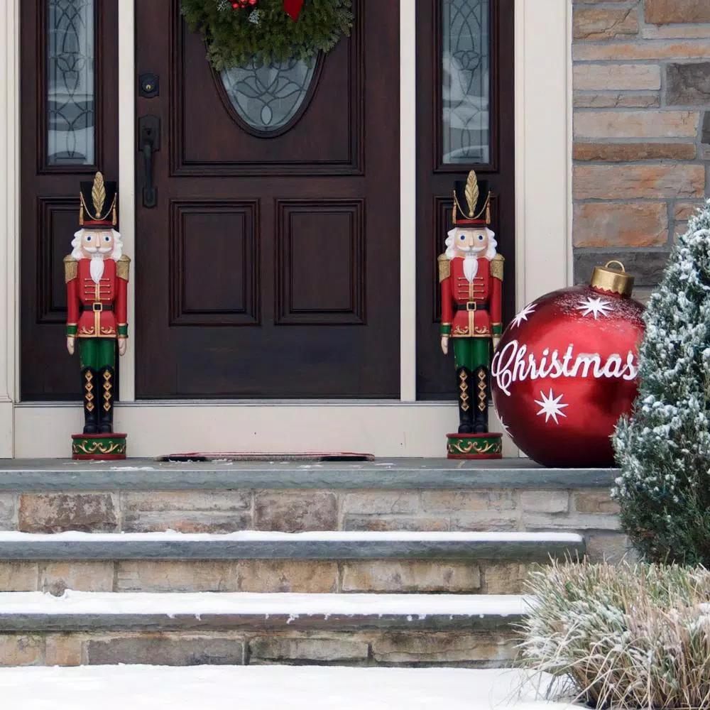 Sunnydaze Decor 37.5 in. Kristoff Nutcracker Soldier Christmas Sculpture (Set of 2)