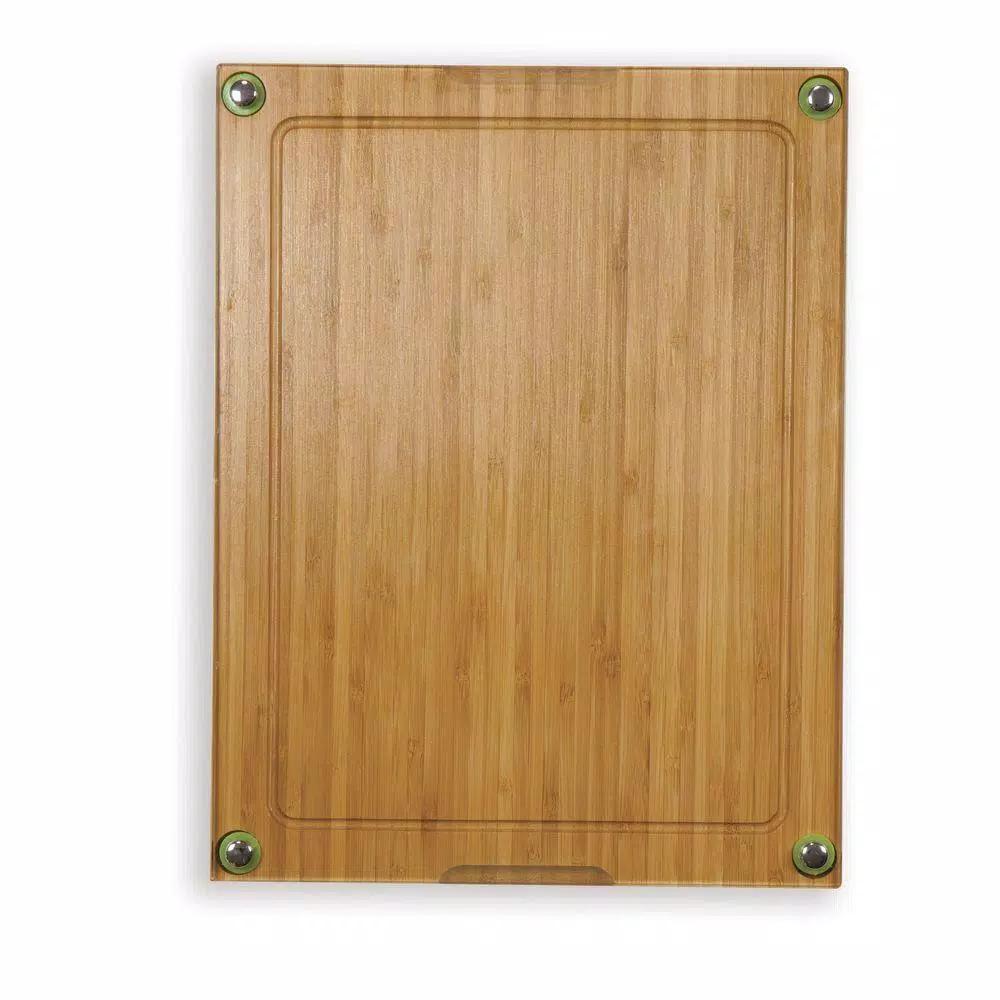 Legacy Concerto Bamboo Cutting Board and Cheese Tool Set with Tempered Glass Tray