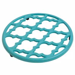 Home Basics Lattice Cast Iron Turquoise Trivet Set of 2 - Heat Resistant Decorative Hot Mats thumbnail 4