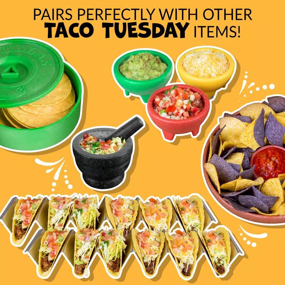 TACO TUESDAY Granite Stone Mortar and Pestle Set, 5.5 in. - Dark Gray