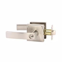 Design House Vista Satin Nickel Entry Door Lever and Single Cylinder Deadbolt Combo thumbnail 4