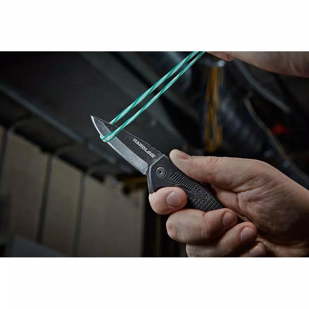 Milwaukee Hardline 2.5 in. D2 Steel Smooth Blade Folding Pocket Knife