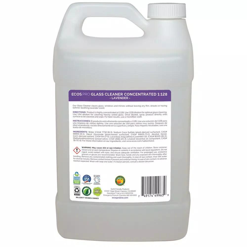 ECOS Pro Lavender Glass Cleaner Concentrate, 1 Gallon, Streak-Free & Ammonia-Free