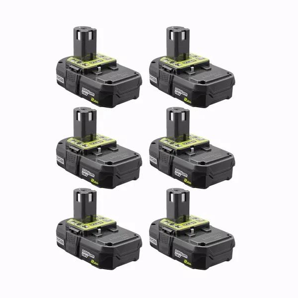 Ryobi 18V ONE+ 2.0 Ah Compact Lithium-Ion Battery (6-Pack)