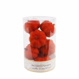 Flora Bunda 8-Piece Dark Orange Beaded Mini Pumpkin Set - 3 in. Fall Harvest Tabletop Decor thumbnail 1