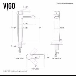 VIGO Niko Single Hole Vessel Bathroom Faucet with Pop-Up Drain, Antique Rubbed Bronze thumbnail 6